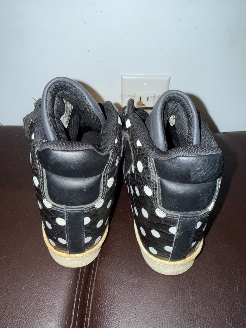 Adidas Black and White Polka Dot Athletic Shoe As Is - Picture 5 of 7